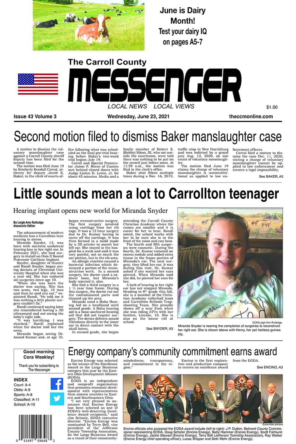 On newsstands today! The Carroll County Messenger